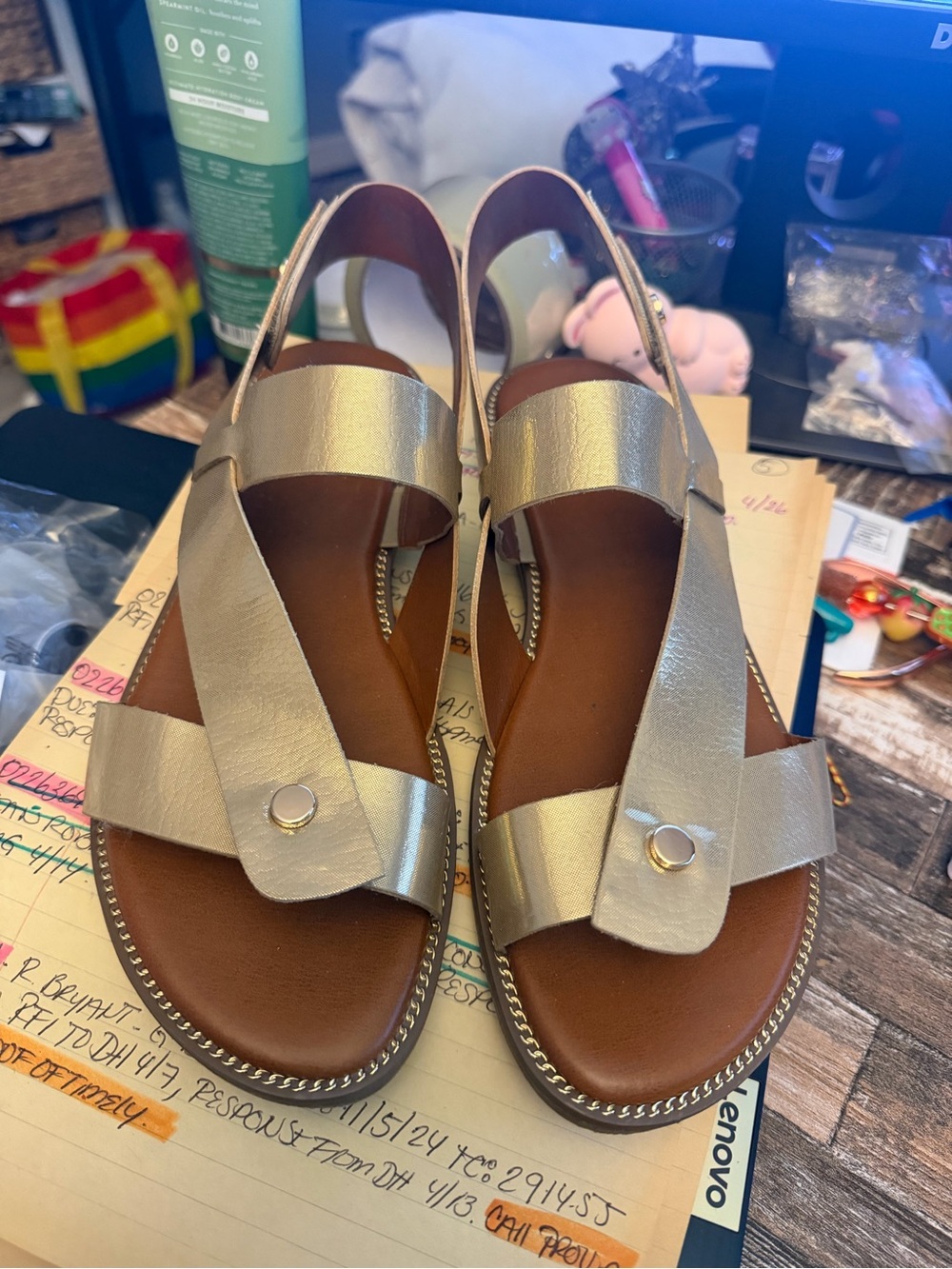 Franco Sarto Metallic Gold Slingback Sandals